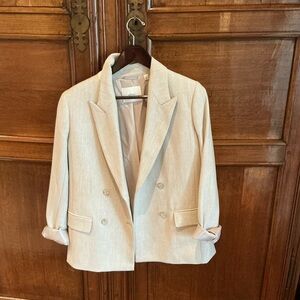 Wilfred Cream Double-Breasted Blazer